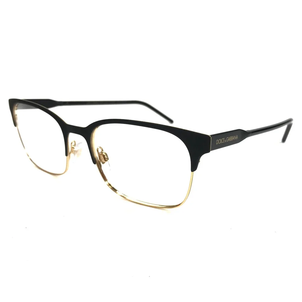 Dolce & Gabbana Eyeglasses Frames DG1330 1268 Black Gold Rectangle 54-19-150